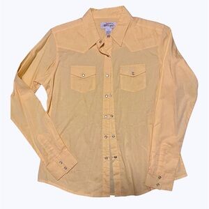 Wrangler Women’s Yellow Pearl Snap Button Down Shirt 🌻